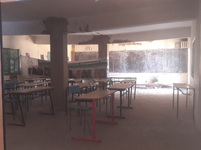 Salle annexe à la bibliothèque en cours de travaux Février 2020